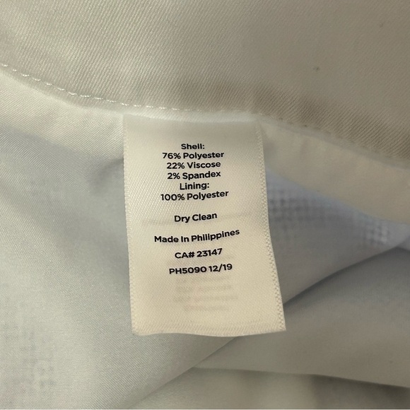 Talbots Career Pants Women's Fully Lined Straight Leg Blue White Sz 10 Side Zip - Picture 6 of 8